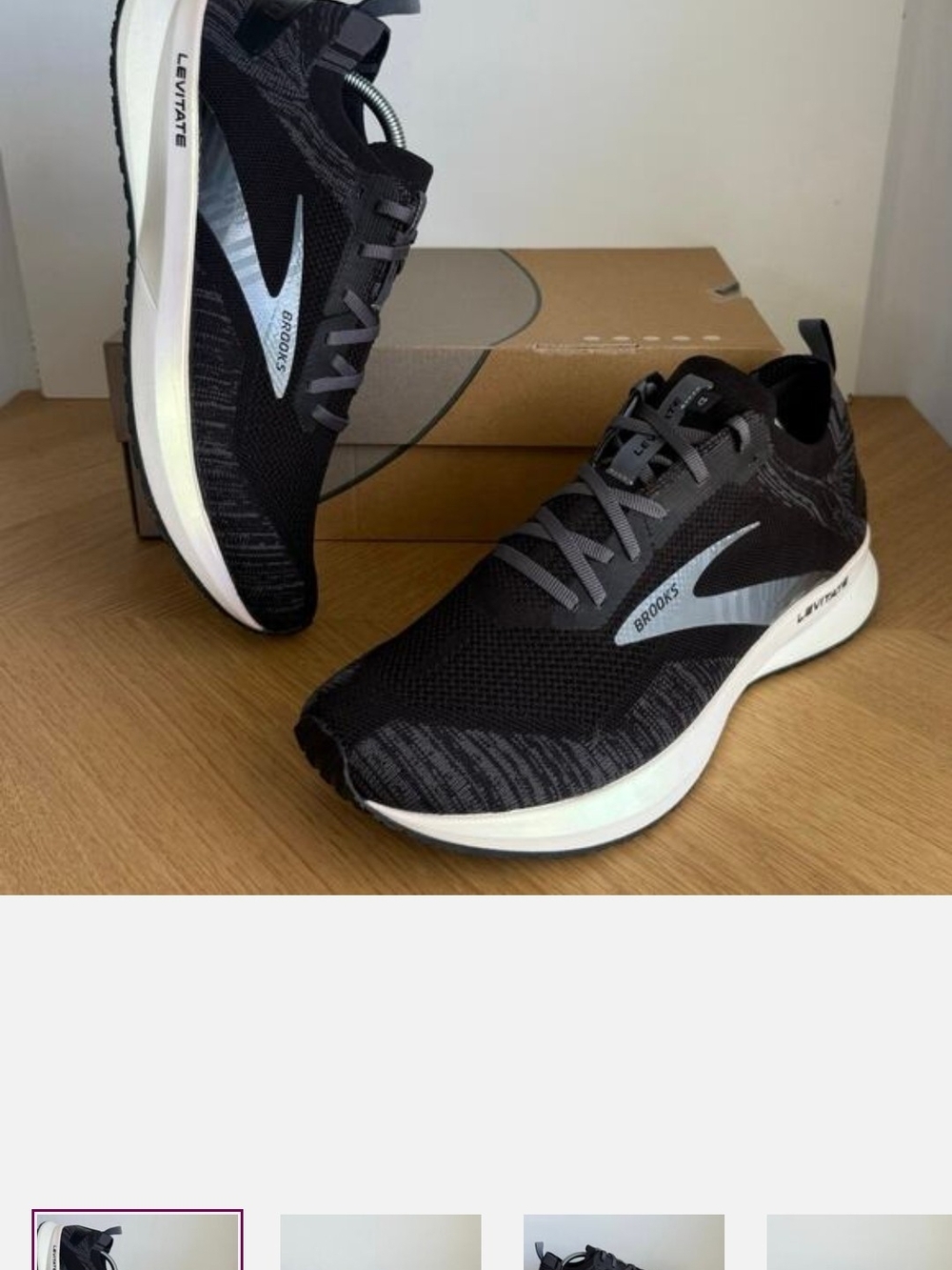 Brooks Levitate Running Shoe - Black & White - Picture 2 of 9